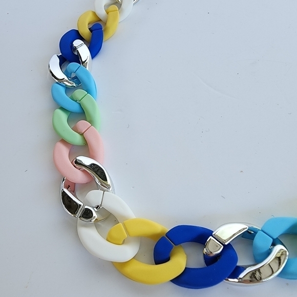 NEW Multicolor Link Chain Necklace - Picture 5 of 7